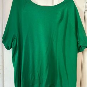 Talbots Green Boxy Short Sleeve Blouse